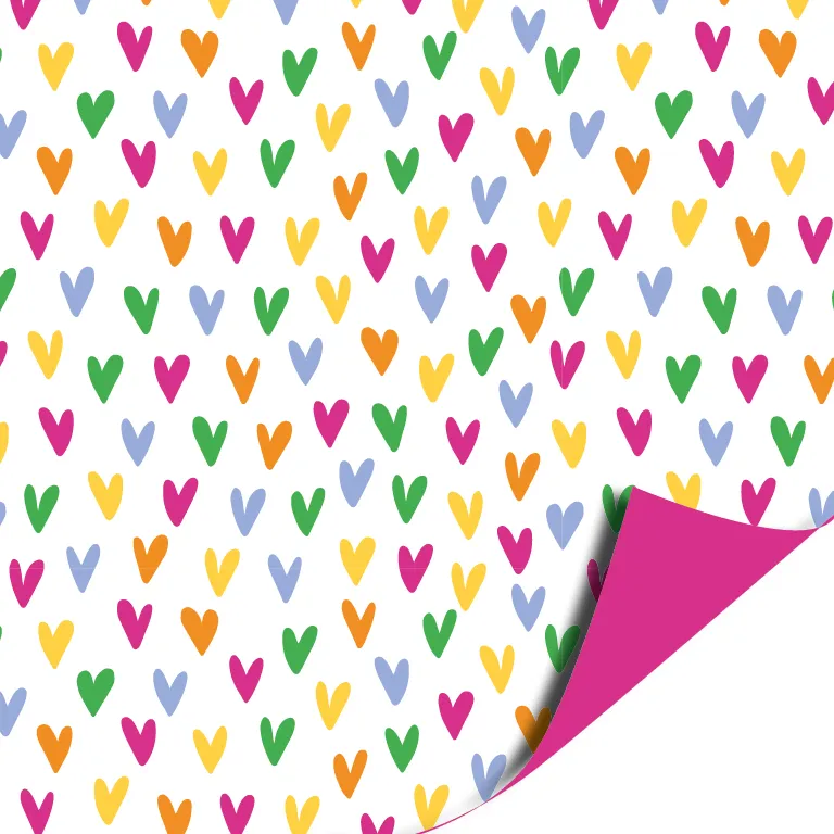 Party cadeaurol colorful hearts